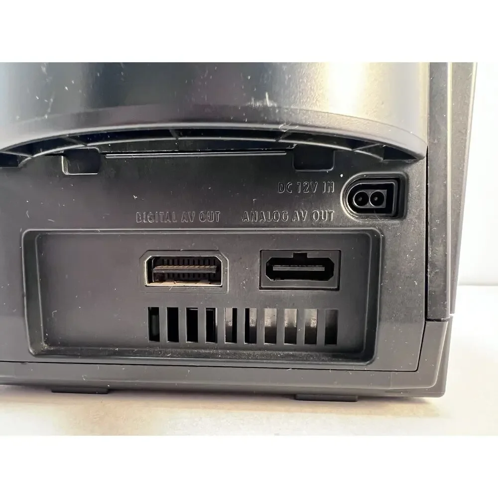 GameCube Black Console (DOL-001) 1 OEM Controllers, Power Cord, AV Cable - EUC